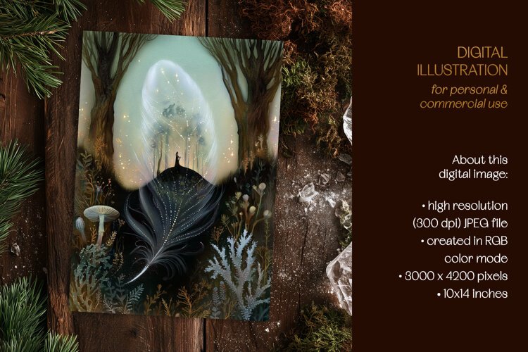 Mystical World Within a Feather Illustration example image 1
