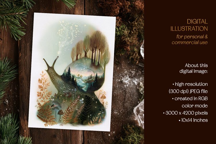 Mystical World Within a Snail Illustration example image 1