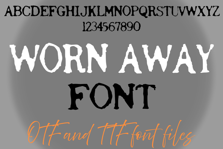 Worn Away Lettering ABC Text Font Alphabet OTF Type