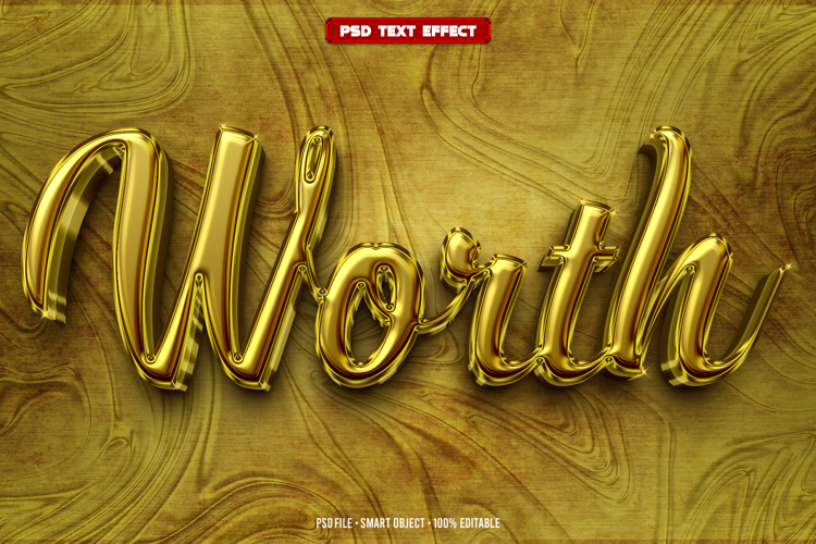 Worth 3D editable text effect
