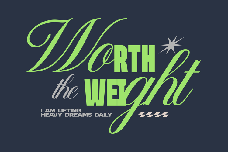 Worth the Weight Typography Lettering Quote T shirt Design
