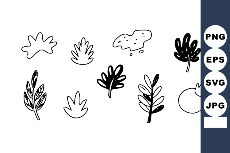 Leaf Black And White Clipart Image 5