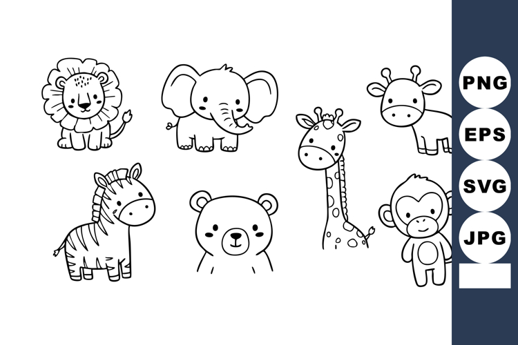 Elephant Clipart Black And White Image 21