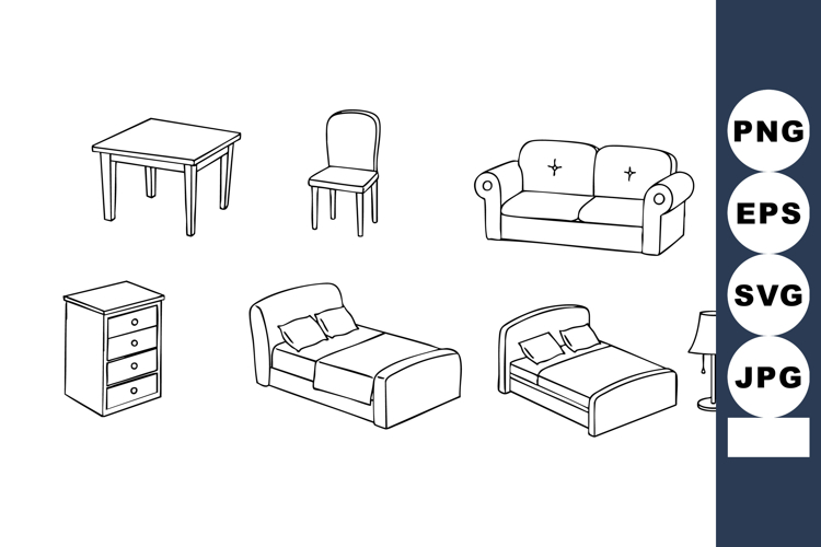 Home furniture set with table chair sofa beds dresser and la