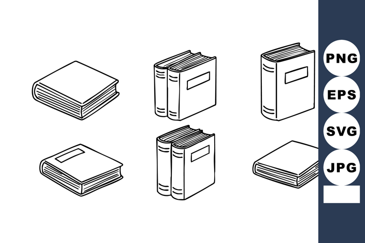 Book Clipart Black and White Image 4