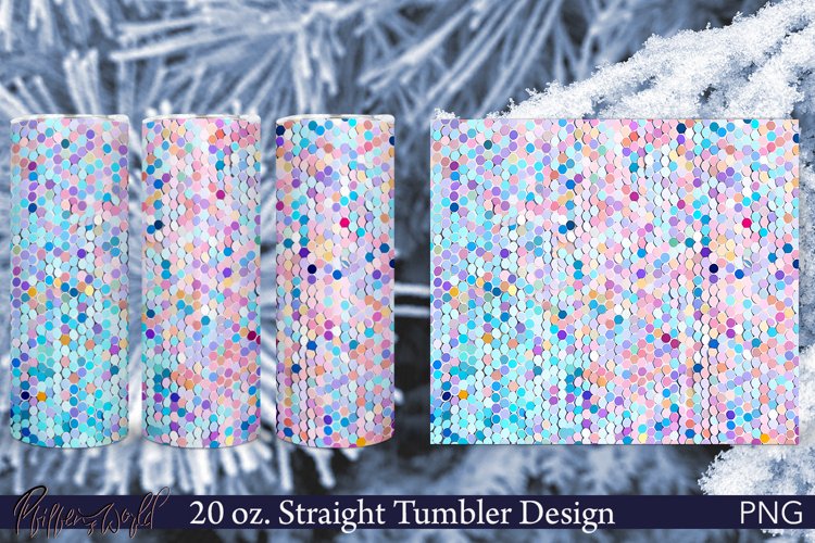 Colorful Sequins Tumbler Wrap | 20 oz | Soft Colors