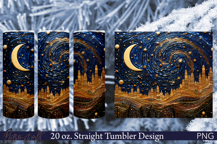 Holiday Tumbler Wrap | Starry night