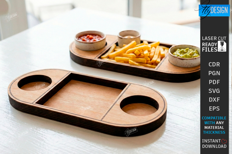 Wraps and Fries Tray Laser Cut | Food Tray | Serving Board