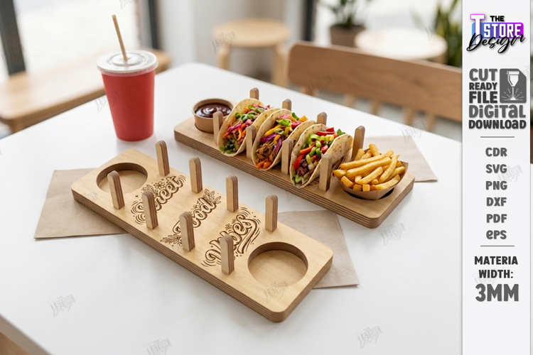 Fast Food Serving Tray Laser Cut | Serving Board |Snack Tray