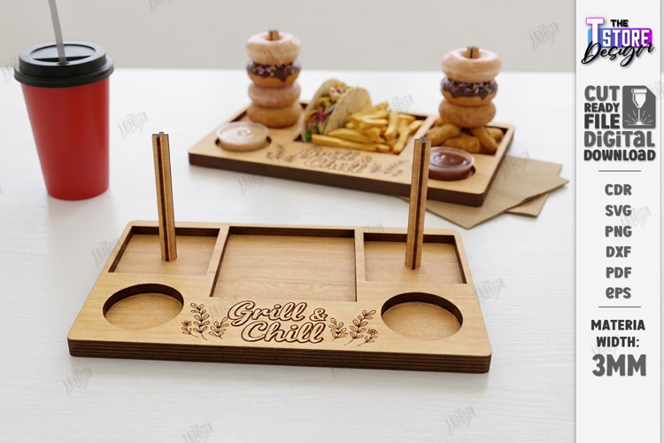 Fast Food Serving Tray Laser Cut | Serving Board |Snack Tray