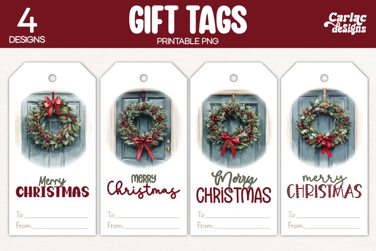 wreath gift tags