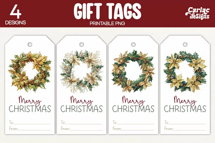 Christmas Gift Tags, Merry Christmas Printable Tags