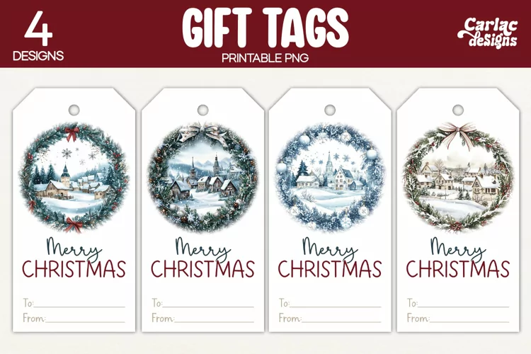 Christmas Gift Tags, Merry Christmas Printable Tags