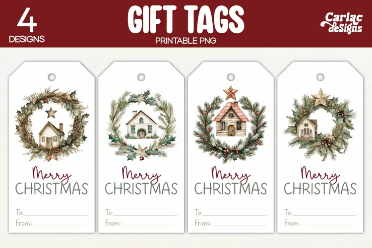 Christmas Gift Tags, Merry Christmas Printable Tags