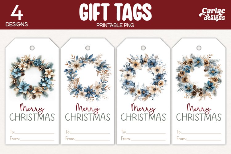 wreath gift tags