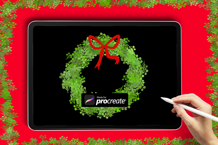 Wreath Procreate Brush | Christmas Wreath