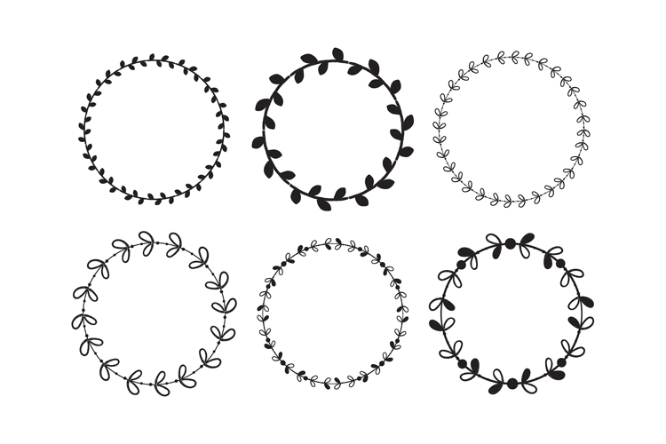 Plant Leaf Wreath Clip Art Set