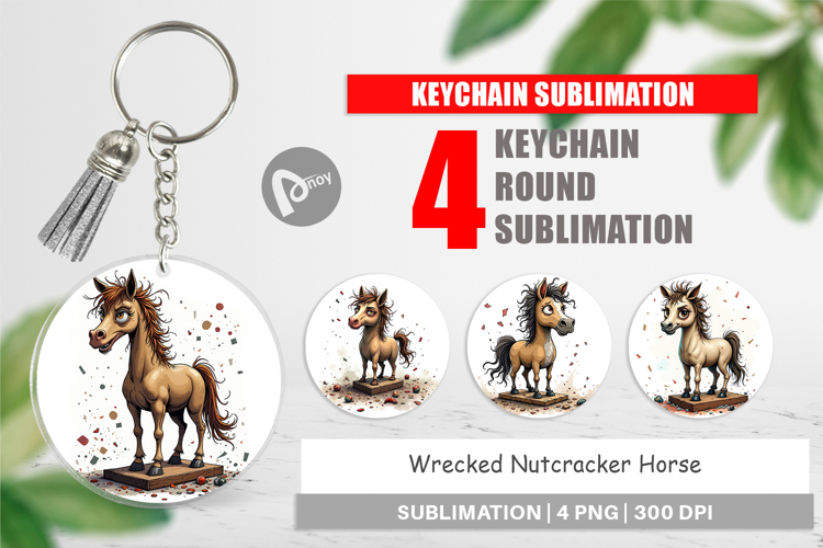 Keychain Wrecked Nutcracker Horse