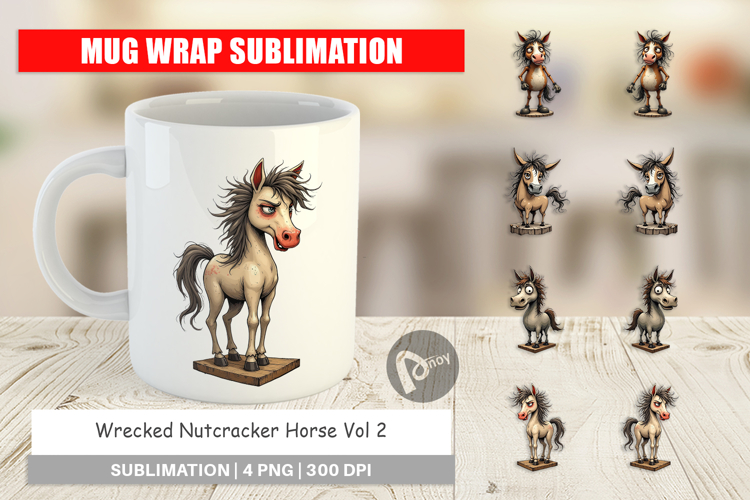 Mug Wrap Wrecked Nutcracker Horse