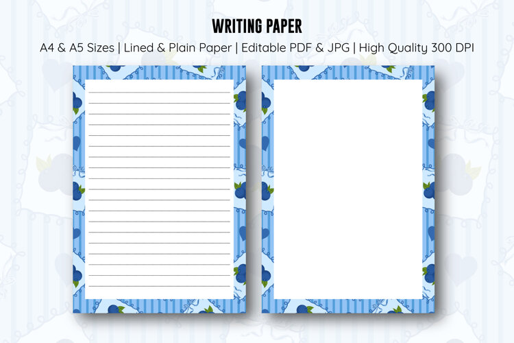 Blueberry Coquette Letter Writing Paper | Writing paper example image 1