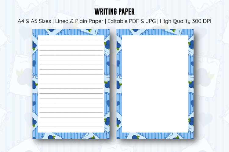 Blueberry Coquette Letter Writing Paper | Writing paper