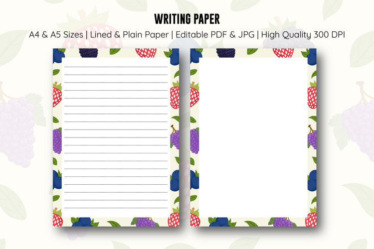 Berries Letter Writing Paper | Writing paper