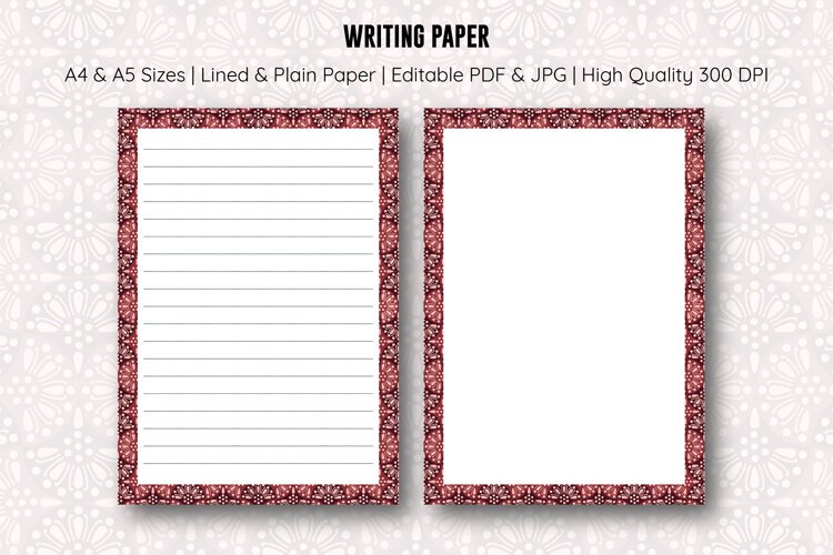 Ogee Pattern Writing Paper | Writing paper example image 1