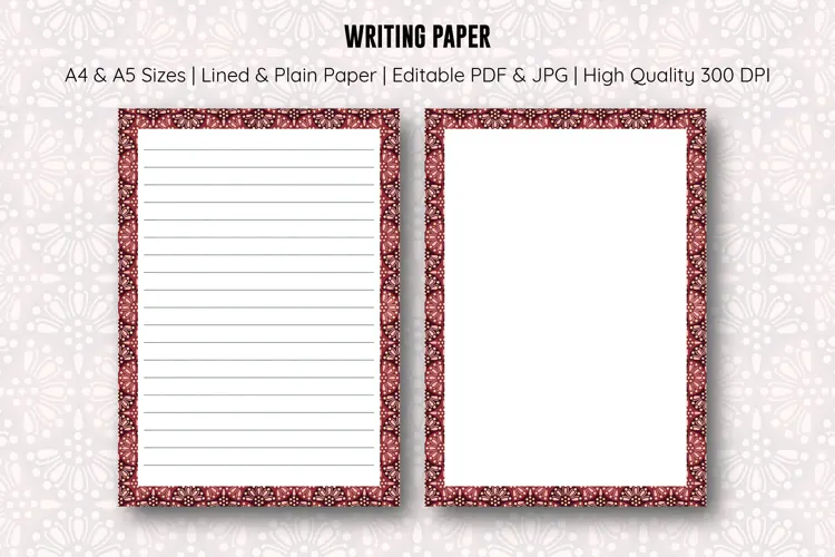 Ogee Pattern Writing Paper | Writing paper