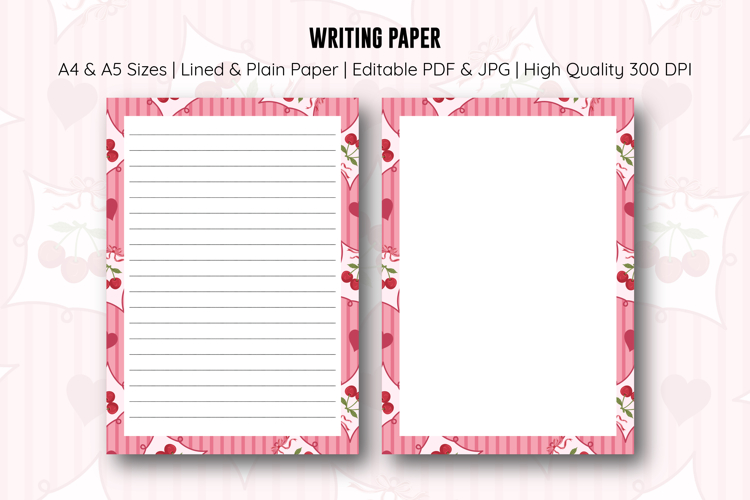 Cherry Coquette Letter Writing Paper | Writing paper