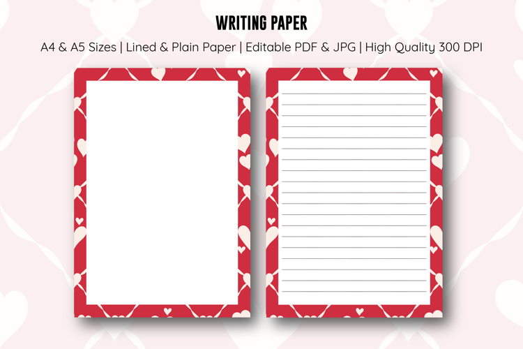Heart Letter Writing Paper | Writing paper