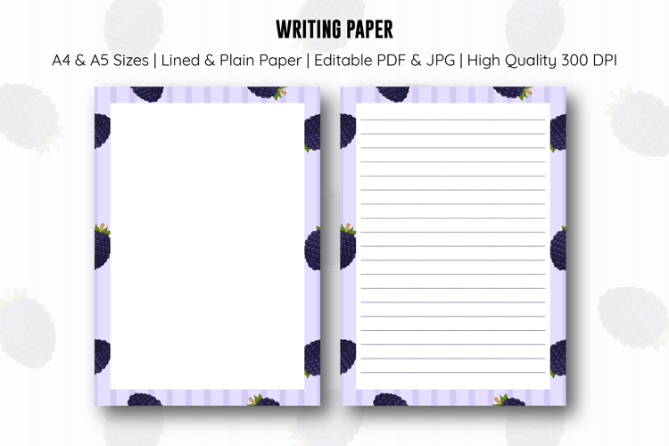 Blackberry Letter Writing Paper| Writing paper