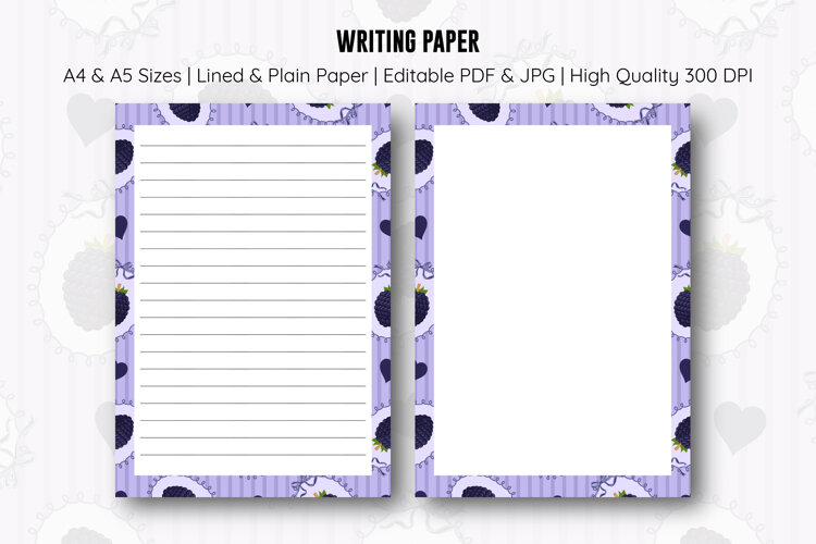 Blackberry Coquette Letter Writing Paper | Writing paper example image 1