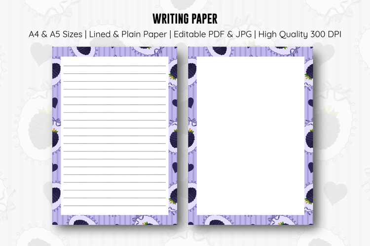 Blackberry Coquette Letter Writing Paper | Writing paper