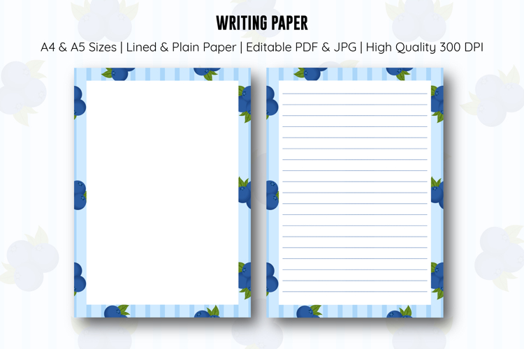Blueberry Letter Writing Paper | Writing paper