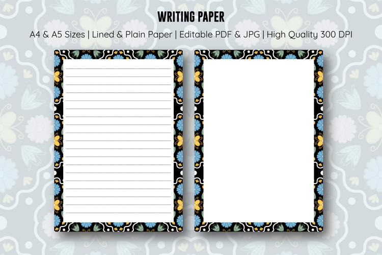 Folk Floral Letter Writing Paper | Writing paper