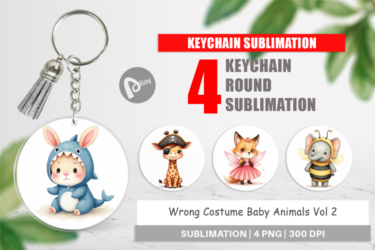 Keychain Wrong Costume Baby Animals