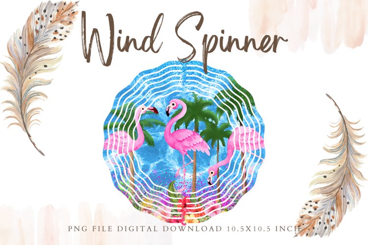 Flamingo Flower Tropical Wind Spinner Template Summer