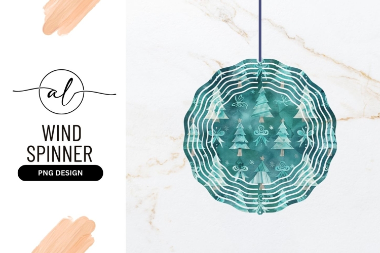 Christmas tree pattern round wind spinner png design