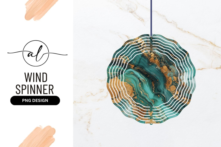 Round wind spinner with abstract marble design