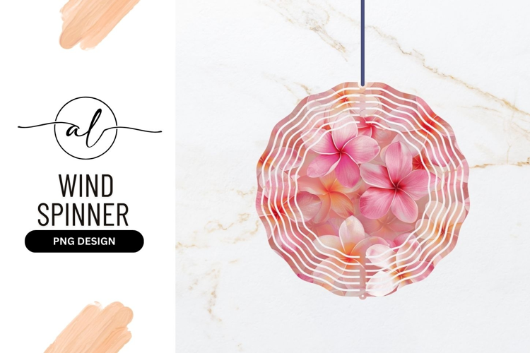 Round wind spinner with tropical flower design