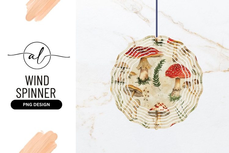 Round wind spinner with mushroom design