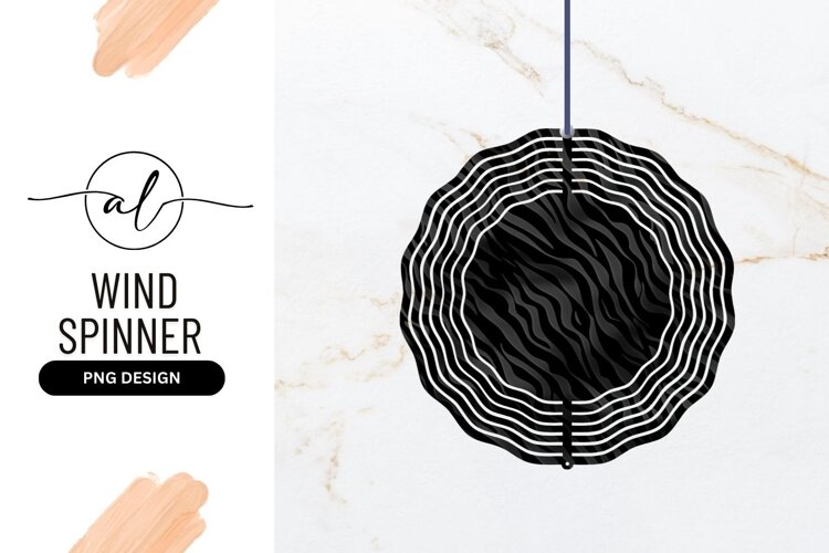 Round wind spinner with zebra print design example image 1