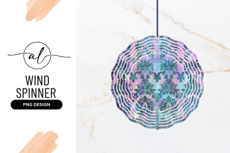 Round wind spinner with damask pattern
