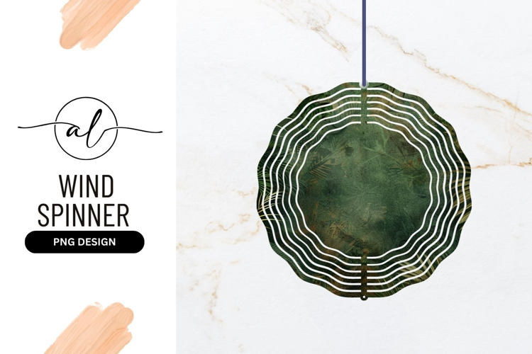 Round wind spinner with tropical leaf design