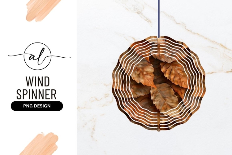 Autumn leaves round wind spinner png design