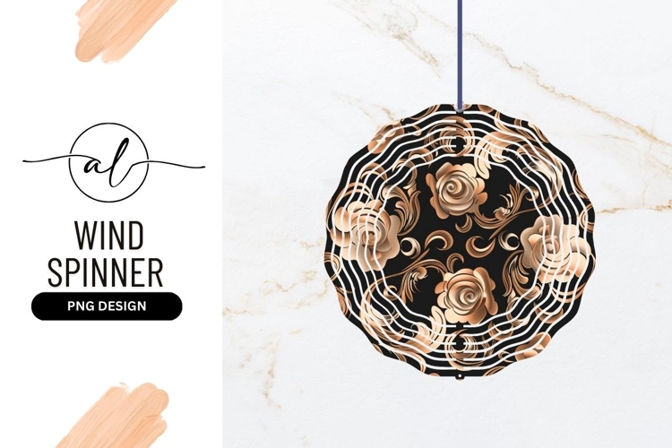 Elegant rose pattern wind spinner png design