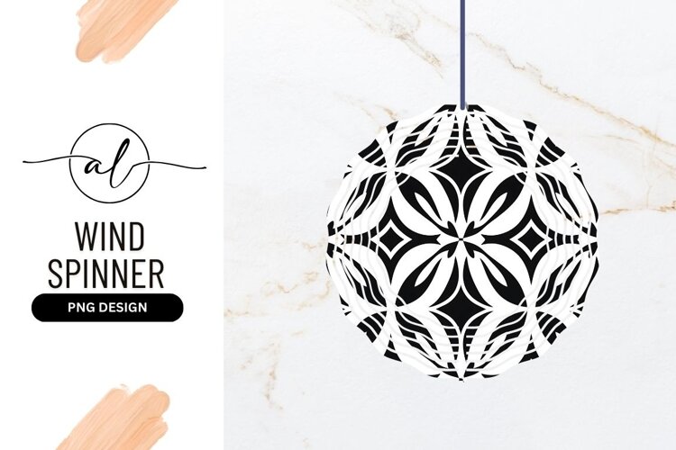 Black And White Wind Spinner Round Png example image 1