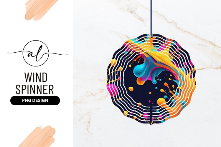 Colorful Paint Splash Round Wind Spinner