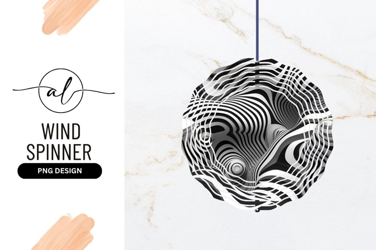 Abstract Black White Wind Spinner Round Png