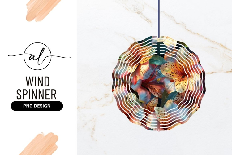 Alstroemeria Flowers Floral Arrangement Wind Spinner Round